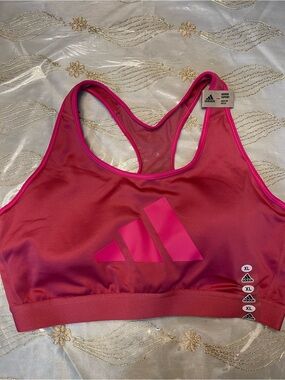 adidas Hot Pink Mesh Racerback Sports Bra